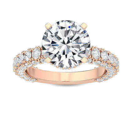 Round Double Swirl Solitaire Ring