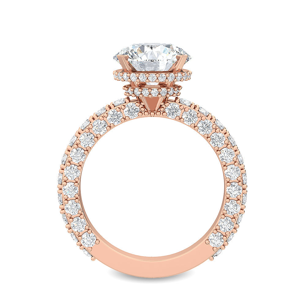 Round Double Swirl Solitaire Ring