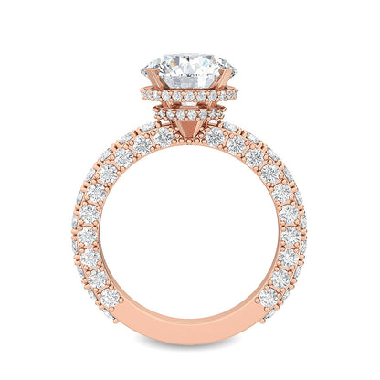 Round Double Swirl Solitaire Ring