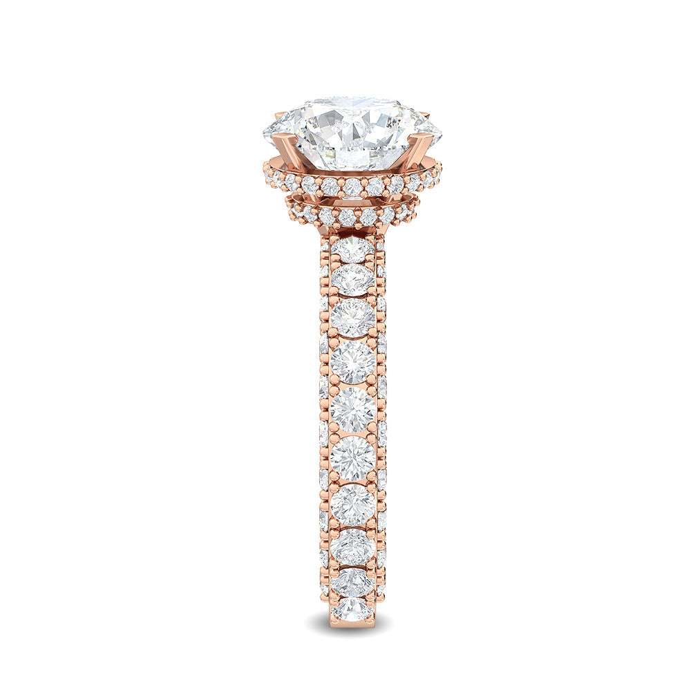 Round Double Swirl Solitaire Ring
