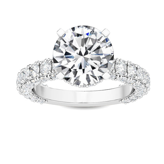 Round Double Swirl Solitaire Ring
