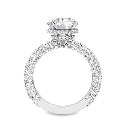 Round Double Swirl Solitaire Ring
