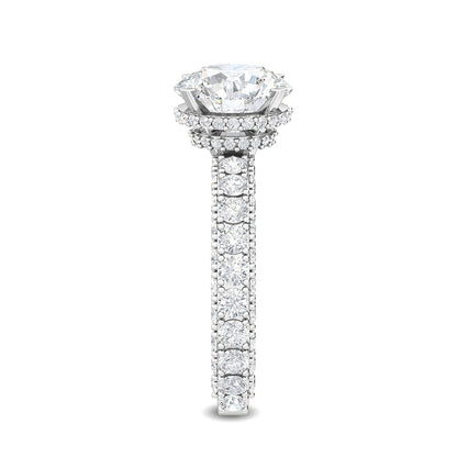 Round Double Swirl Solitaire Ring