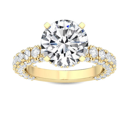 Round Double Swirl Solitaire Ring