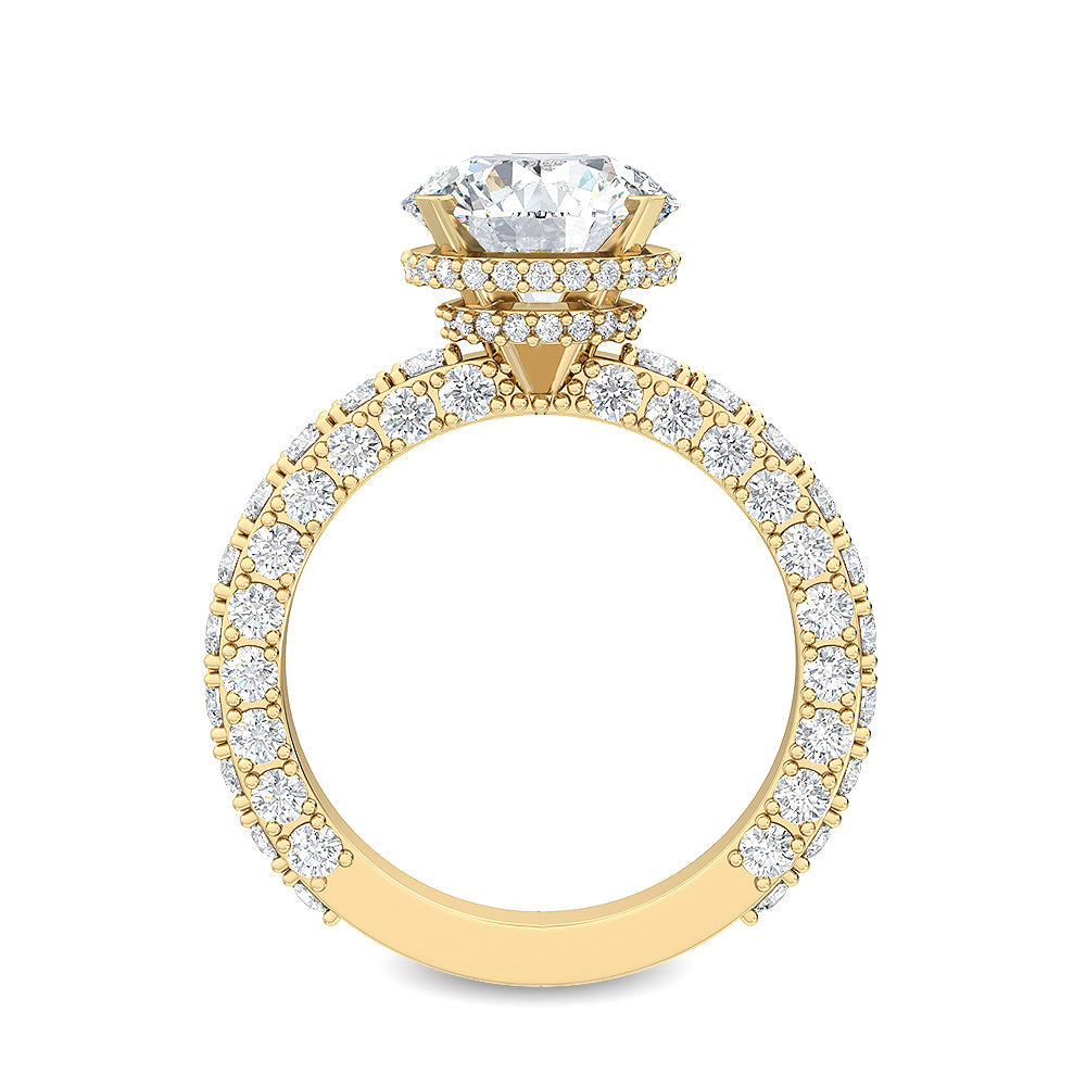 Round Double Swirl Solitaire Ring