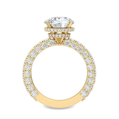 Round Double Swirl Solitaire Ring