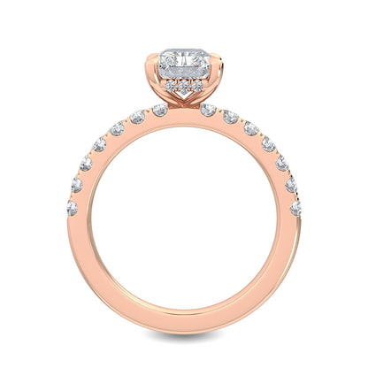 Radiant Hidden Halo Pave Set Solitaire Engagement