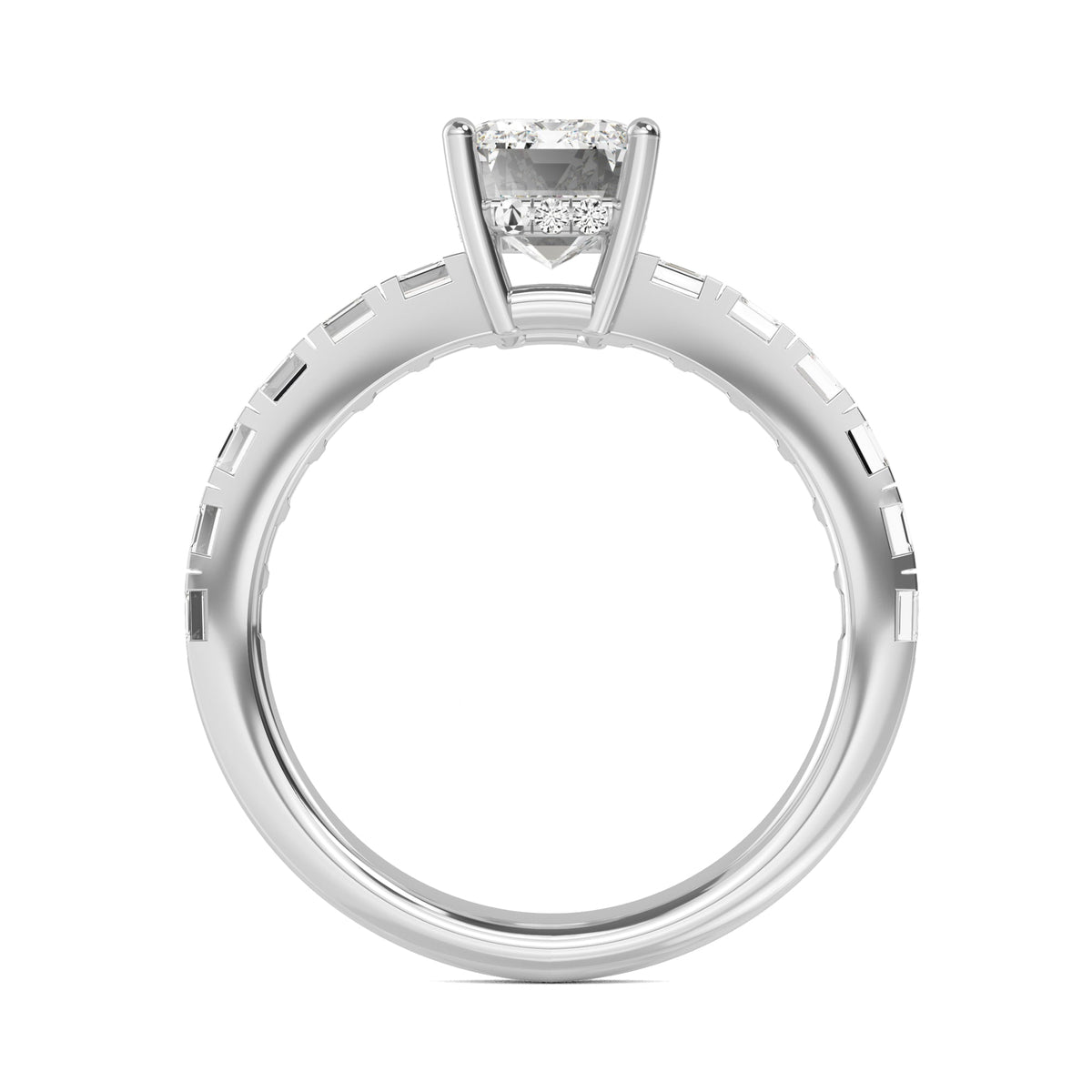 Emerald Hidden Halo Band Ring