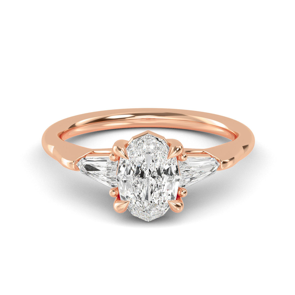 Oval Bullet Solitaire Ring