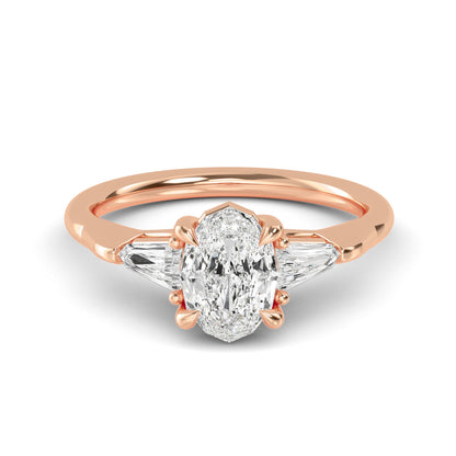 Oval Bullet Solitaire Ring