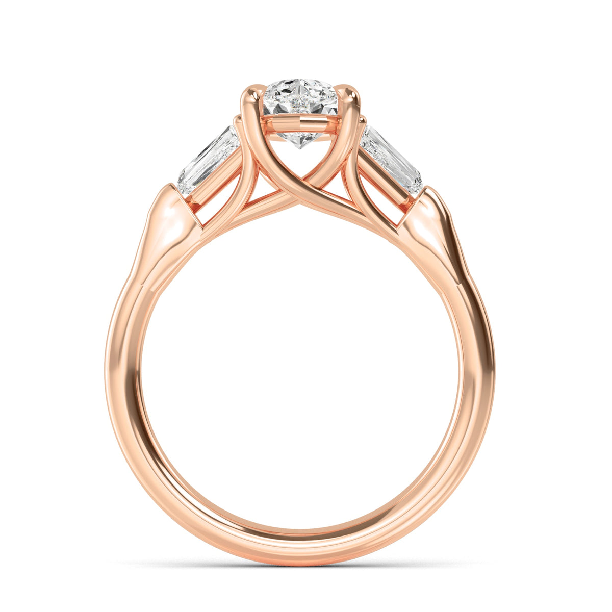 Oval Bullet Solitaire Ring
