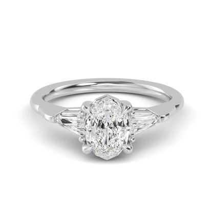 Oval Bullet Solitaire Ring