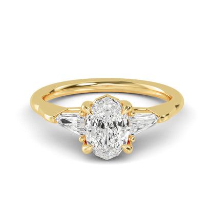 Oval Bullet Solitaire Ring